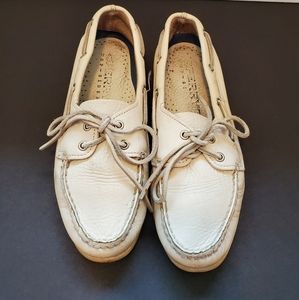 White Leather Sperry Top-Sider